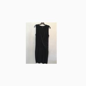 Black Ann Taylor Sleeveless Surplice Dress